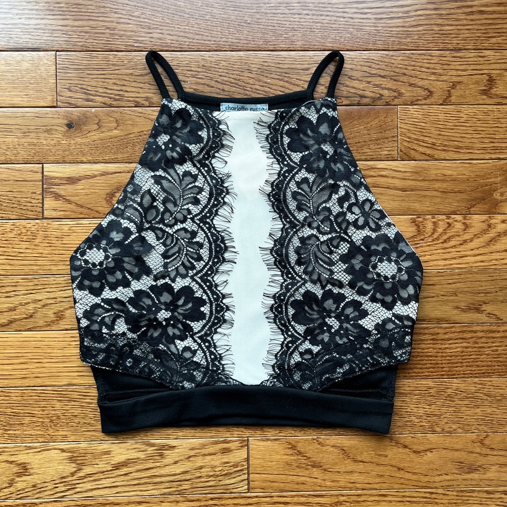 Charlotte Russe Cropped Cutout Top